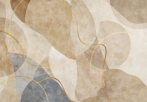 Abstract behang Boho Gold