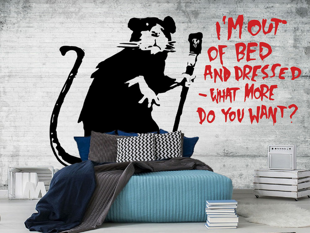 I'm Out of Bed fotobehang Banksy