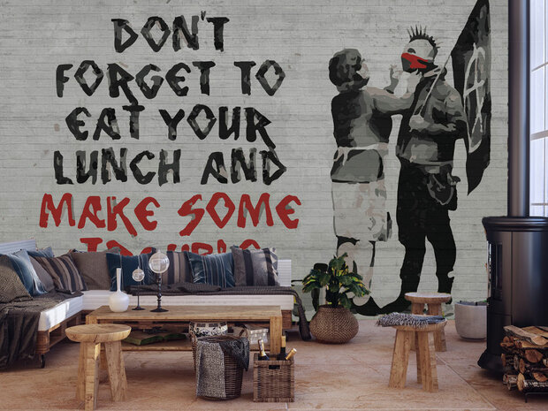 Eat Your Lunch fotobehang Banksy