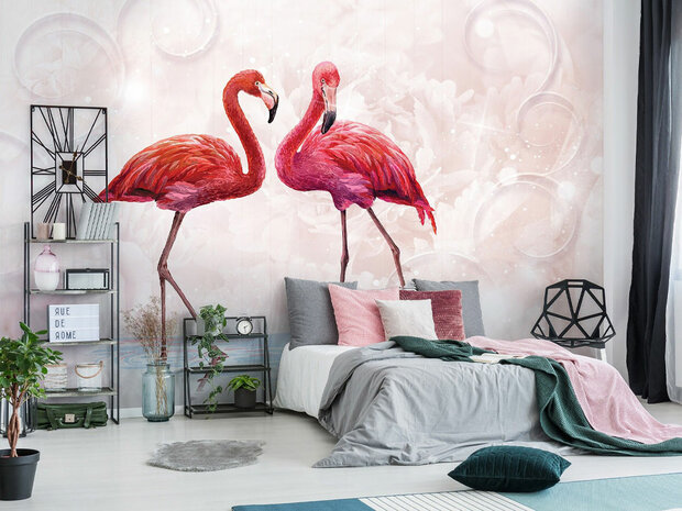 Flamingo fotobehang