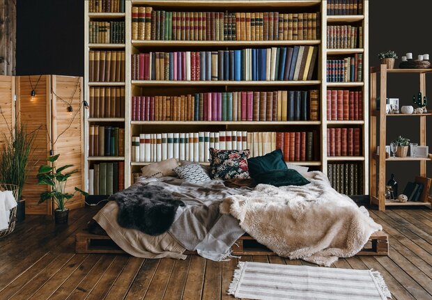 Boekenkast fotobehang