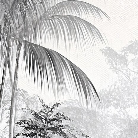 Jungle vlies fotobehang Zwart-Wit
