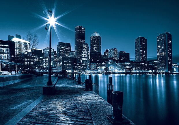 New York by Night fotobehang