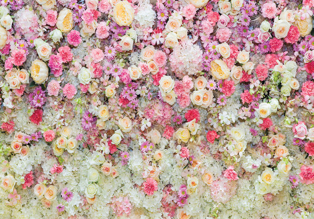 Bloemen fotobehang Bloemenmuur