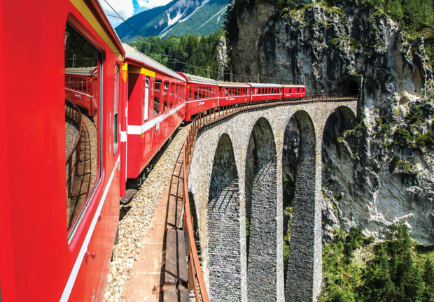 Trein fotobehang Zwitzerland