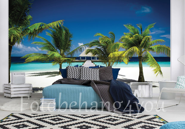 Strandhuis behang