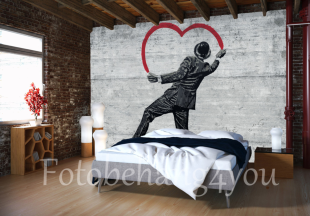 A Gentleman in Love fotobehang Banksy