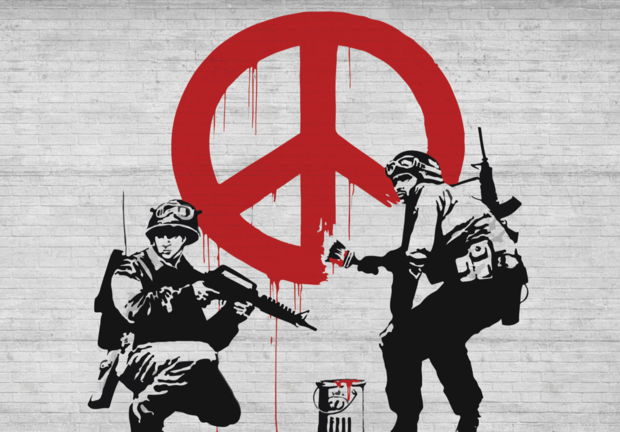 CND Soldiers fotobehang Banksy