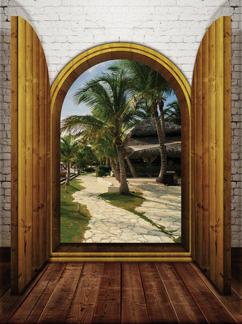 Deuren Palmen fotobehang 3D