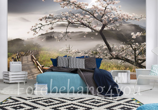 Cherry blossom behang