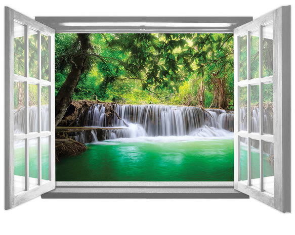 Raam fotobehang Waterval 1