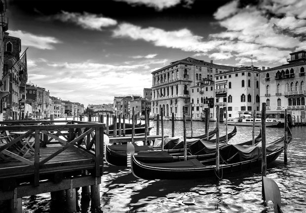 Venetië fotobehang zwart-wit