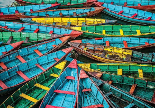 Kleurrijke boten fotobehang