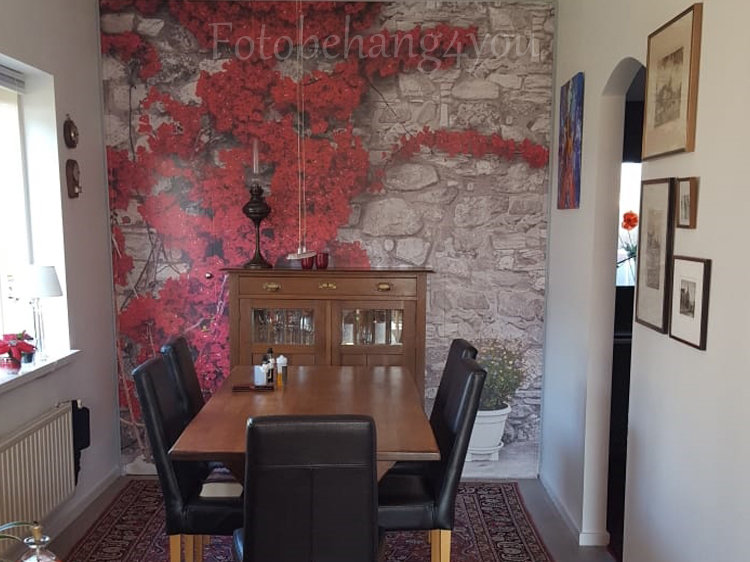 Grijze muur met bougainville | OP MAAT