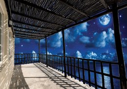 3D fotobehang Terras met sterren