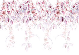 Hangende bladeren behang Roze