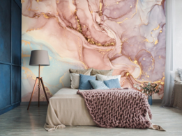 Marmer behang Roze Goud