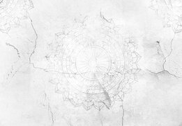 Mandala op oude muur behang Licht grijs