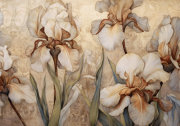 Iris behang Beige