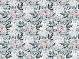 Bloemen fotobehang Pioenrozen Blauw