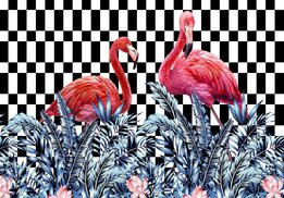 Flamingo fotobehang Blokken