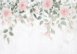 Hangende roze Rozen fotobehang