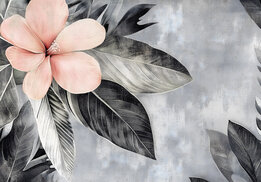 Bloemen fotobehang Hibiscus - Grijs