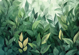 Groene bladeren fotobehang II