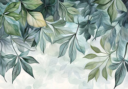 Hangende groene bladeren fotobehang V67