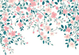 Roze bloemetjes fotobehang