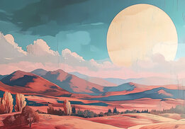 Landschap fotobehang Desert Painting