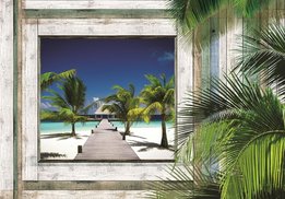 Strand fotobehang 3D Loopplank