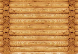 Blokhut hout blank fotobehang