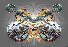 Guitars Alchemy fotobehang Grijs