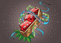 Dice Coffin Alchemy fotobehang | Grijs