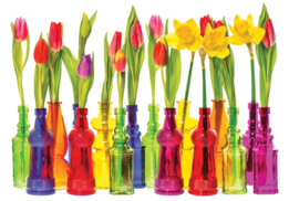 Tulpen fotobehang met Vaasjes