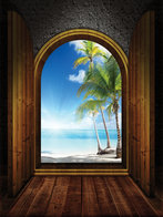 Deuren Palmboom fotobehang 3D