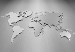 Wereldkaart fotobehang Metaallook