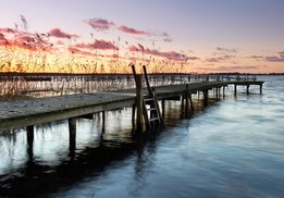 Aanlegsteiger fotobehang Zonsondergang